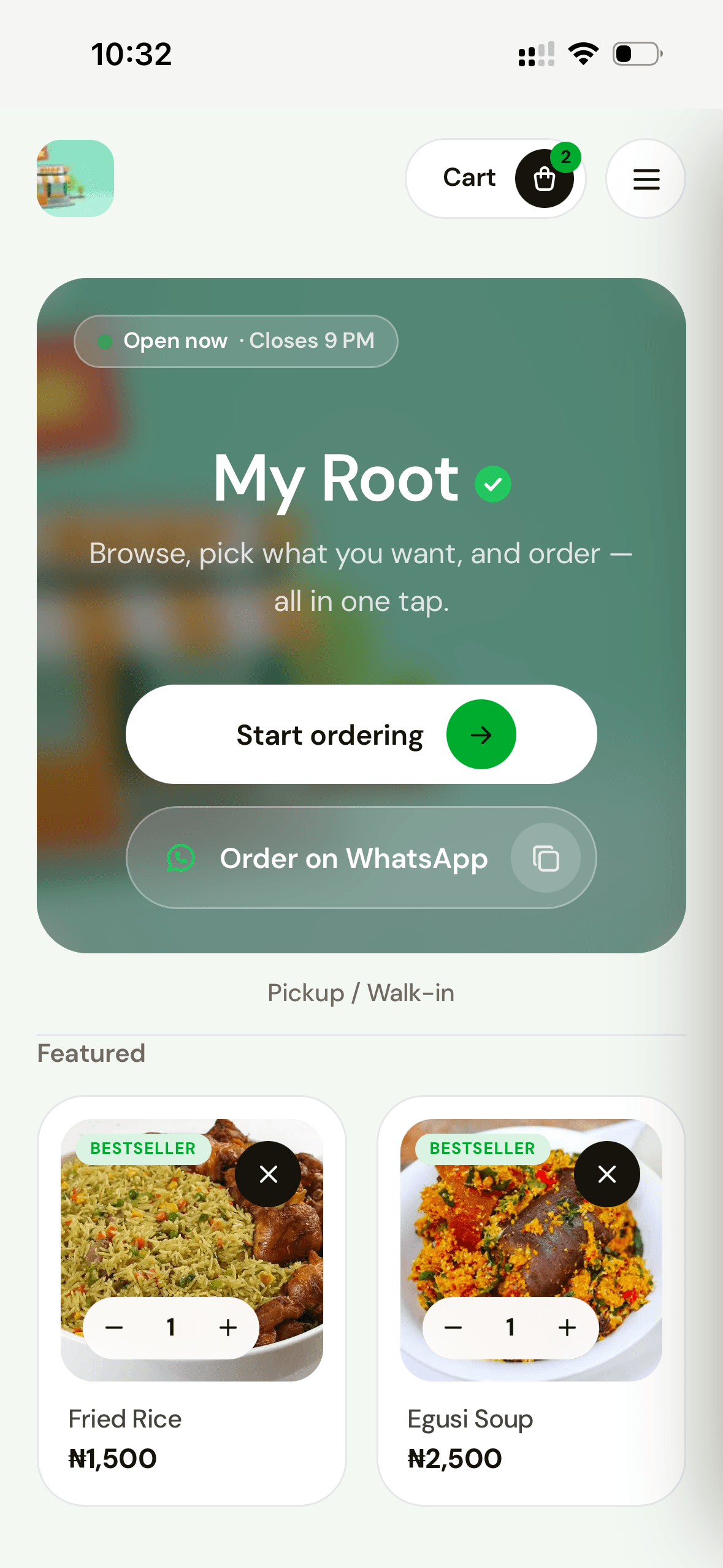 Kola storefront on mobile